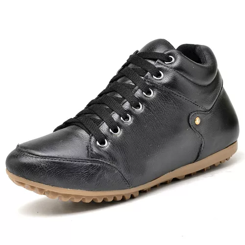 Bota Botinha Casual Top Franca Shoes Preto - Top Franca Shoes | Calçados Confortáveis em Couro