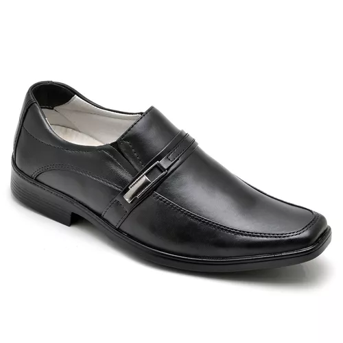 Sapato Social Masculino Conforto Anatomico Preto - Top Franca Shoes | Calçados Confortáveis em Couro