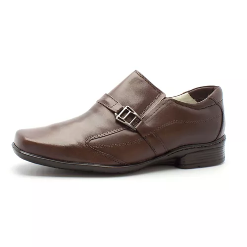 Sapato Social de Conforto Masculino Anatomico Cafe - Top Franca Shoes | Calçados Confortáveis em Couro