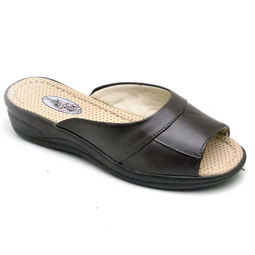 Sandália Tamanco Conforto Anatomico Ortopédica Pre... - Top Franca Shoes | Calçados Confortáveis em Couro