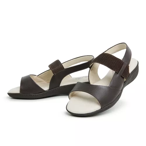 Sandália Top Franca Shoes Feminina Conforto Café - Top Franca Shoes | Calçados Confortáveis em Couro
