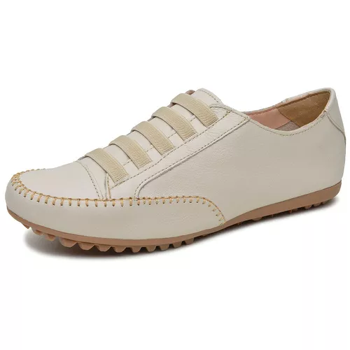 Mocatênis Feminino Top Franca Shoes Bege - Top Franca Shoes | Calçados Confortáveis em Couro