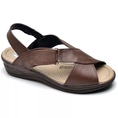 Sandália Tamanco Conforto Anatomico Ortopédica Caf... - Top Franca Shoes | Calçados Confortáveis em Couro