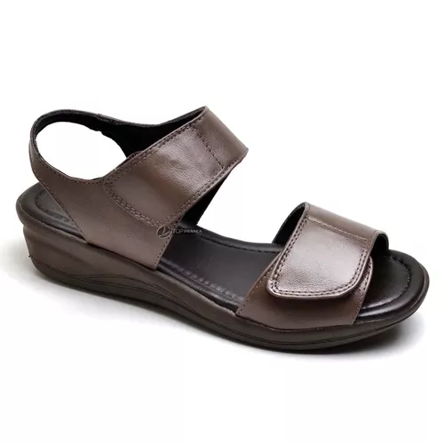 Sandália Papete de Couro Feminina Ortopédica para ... - Top Franca Shoes | Calçados Confortáveis em Couro