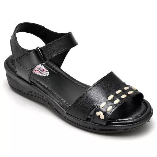 Sandália Feminina Conforto Top Franca Shoes Preto - Top Franca Shoes | Calçados Confortáveis em Couro