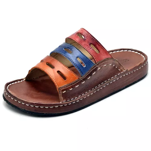 Sandália Chinelo Birken Conforto Anatomico Ortopéd... - Top Franca Shoes | Calçados Confortáveis em Couro