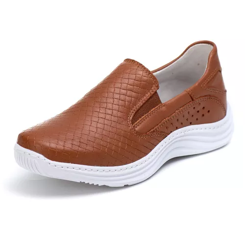 Tênis Sapatenis Slip Top Franca Shoes Caramelo - Top Franca Shoes | Calçados Confortáveis em Couro