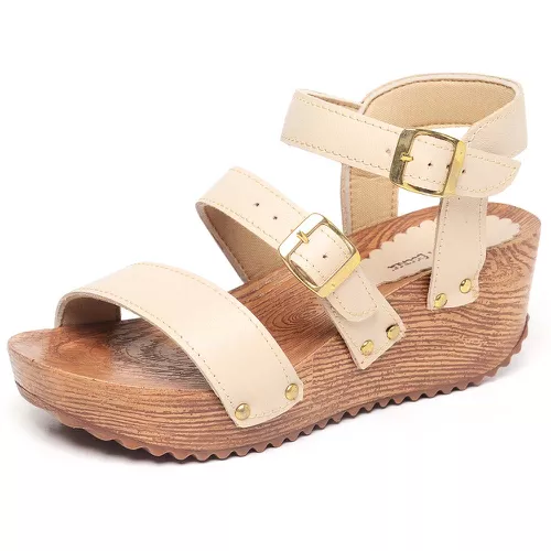 Sandália Feminina Plataforma AnaBela Salto Tratora... - Top Franca Shoes | Calçados Confortáveis em Couro