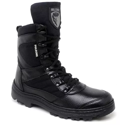 Coturno Bota Militar Tático Bope Airsoft Paintball - Top Franca Shoes | Calçados Confortáveis em Couro