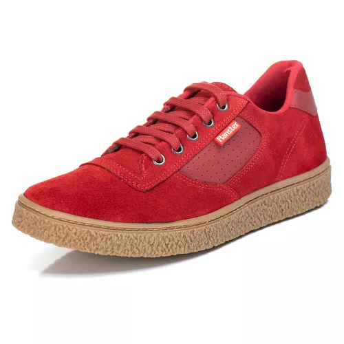 Tênis Sapatênis Casual Top Franca Shoes Vermelho - Top Franca Shoes | Calçados Confortáveis em Couro