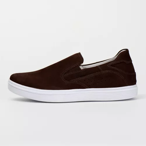 Tênis Sapatênis Slip Casual Top Franca Shoes Café... - Top Franca Shoes | Calçados Confortáveis em Couro