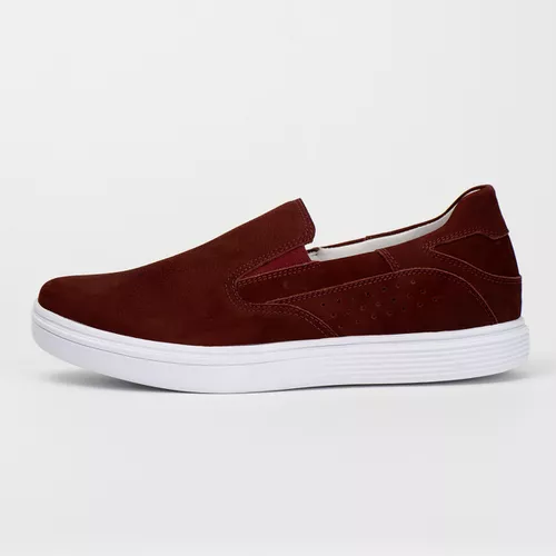 Tênis Sapatênis Slip Casual Top Franca Shoes Bordo... - Top Franca Shoes | Calçados Confortáveis em Couro