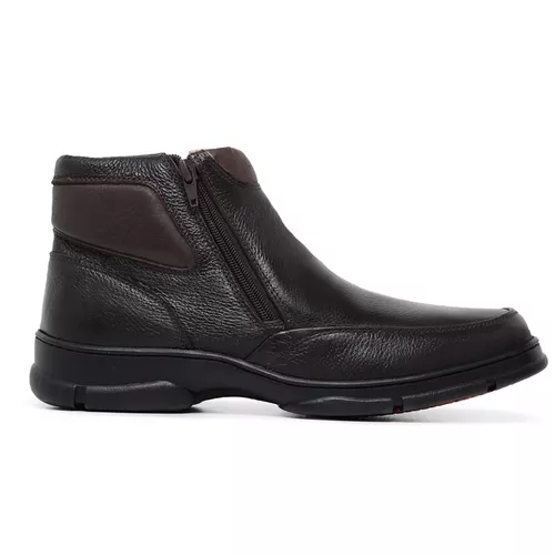 Bota Botina Coturno Masculino Ortopédico de Confor... - Top Franca Shoes | Calçados Confortáveis em Couro