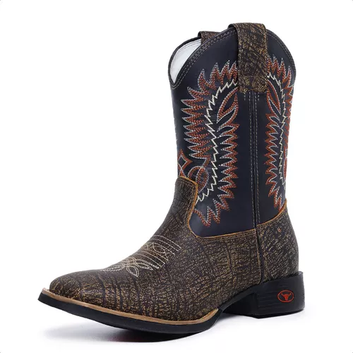 Bota Texana Country Masculina Rodeio Montaria em B... - Top Franca Shoes | Calçados Confortáveis em Couro