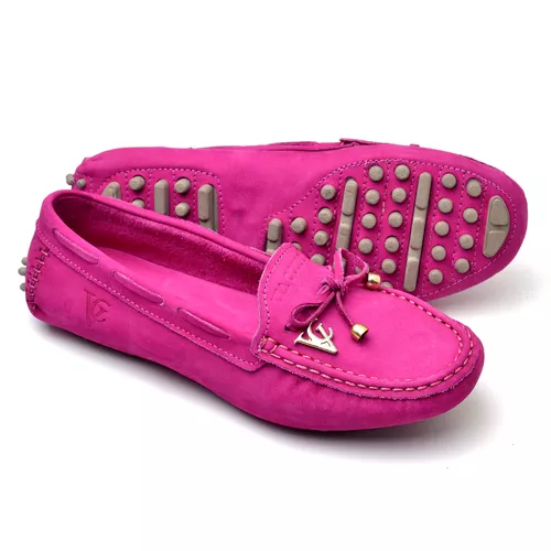 Mocassim Drive Sapatilha Feminina Via Confort Cour... - Top Franca Shoes | Calçados Confortáveis em Couro