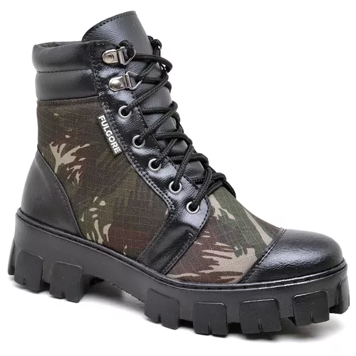 Coturno Bota Botinha Blogueira Roqueira Sola Plata... - Top Franca Shoes | Calçados Confortáveis em Couro