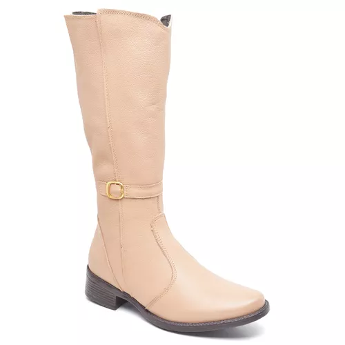 Bota Feminina Montaria Cano Alto Salto Baixo Gross... - Top Franca Shoes | Calçados Confortáveis em Couro