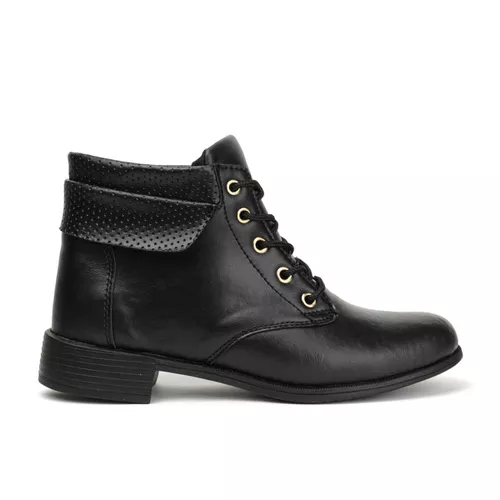 Bota Botinha Feminina Coturno Cano Curto Baixo Mod... - Top Franca Shoes | Calçados Confortáveis em Couro