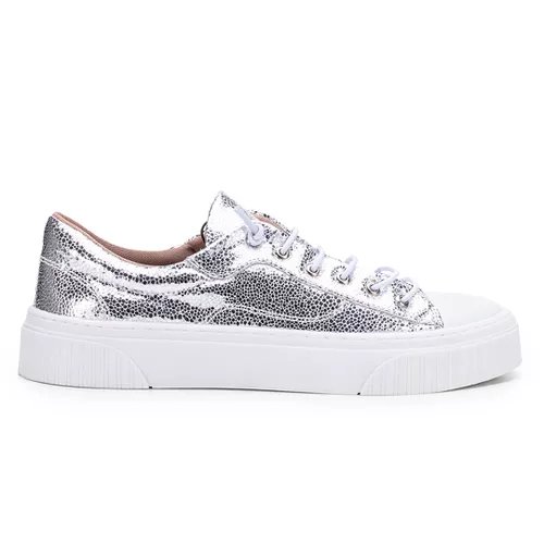 Tênis Feminino Casual Brida Monopólio Glow Prata -... - MONOPÓLIO SHOES 