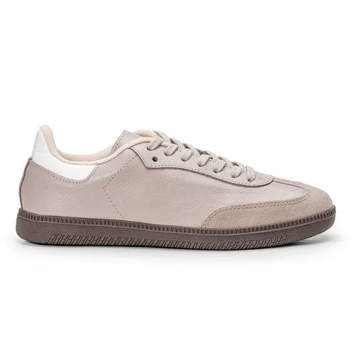 Tênis Monopólio Bia em Couro Aveia / Branco - 1540... - MONOPÓLIO SHOES 