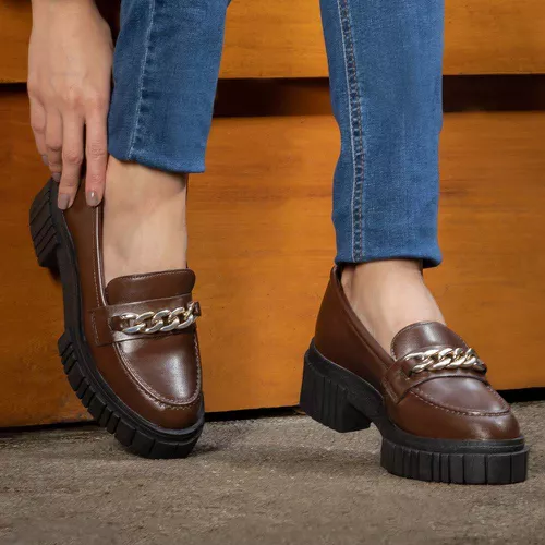 Mocassim Franshoes Feminino Tratorado Capuccino co... - FRANSHOES