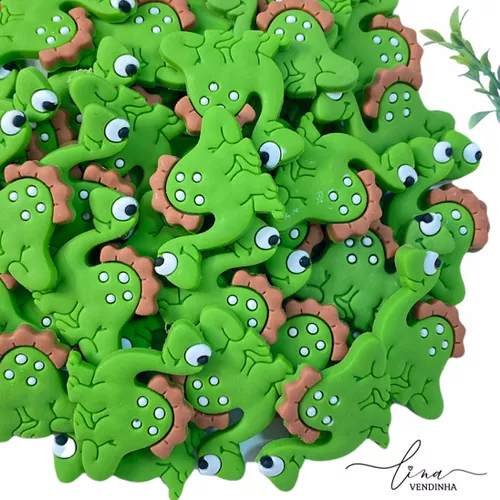 Dinossauro Verde Emborrachado(4Uni.) - VENDINHA LINA