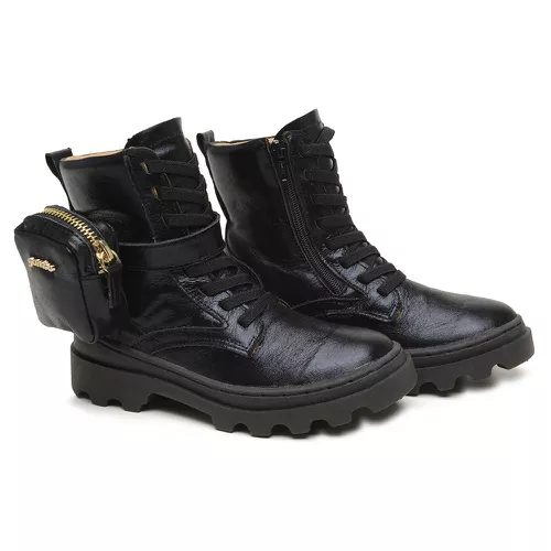 Bota Infantil Feminina Gambo Bt55200 Preto Couro -... - VEROS