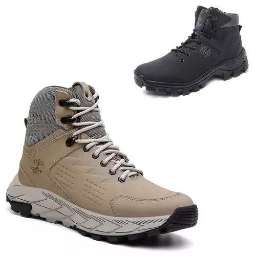 KIT 2 Botas Adventure em Couro Confortável Areia e... - VNTBOOTS