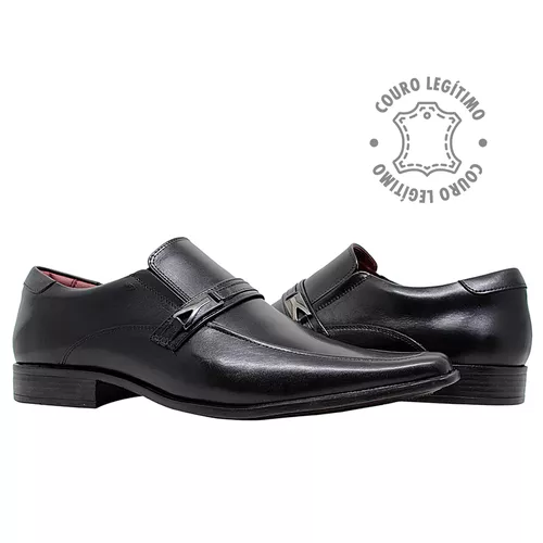 Sapato Social em Couro Mestiço Preto - 0250ECO - ELITEDOSPES