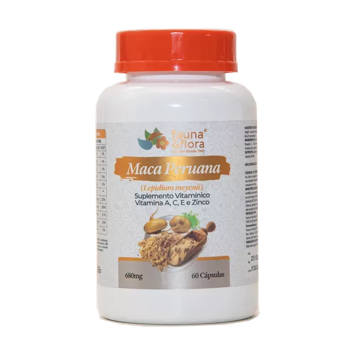 Maca Peruana Vitamina A, C, E e Zinco 680mg - 60 c... - Fauna e Flora l Sua Loja Online de Produtos Naturais