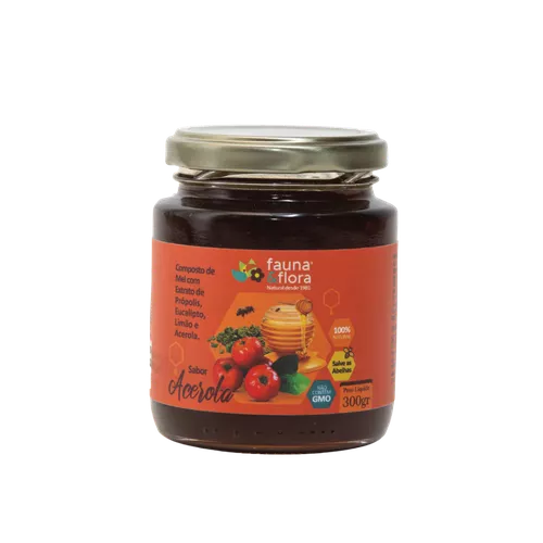 Mel com Própolis, Eucalipto, Limão e Acerola 300g - Fauna e Flora l Sua Loja Online de Produtos Naturais