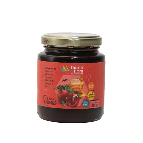 Mel com Própolis, Jaborandi, Alcaçuz e Romã 300g - Fauna e Flora l Sua Loja Online de Produtos Naturais