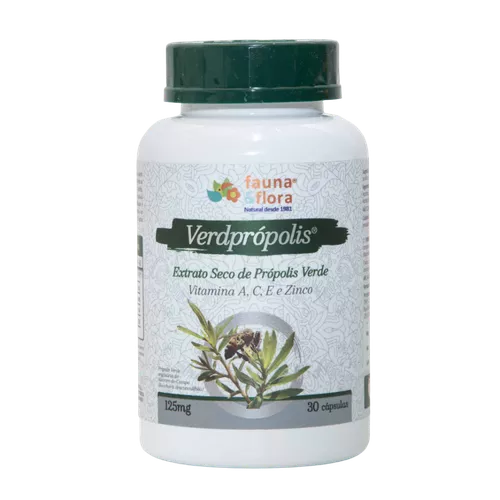 Verdprópolis Extrato Seco de Própolis 125mg - 30 c... - Fauna e Flora l Sua Loja Online de Produtos Naturais