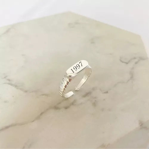 Anel Personalizável Vintage Regulável Banhado a Pr... - IAIÁ Semijoias