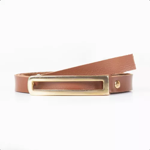 Cinto Feminino Fivela Retangular Caramelo - Immateriale Bolsas