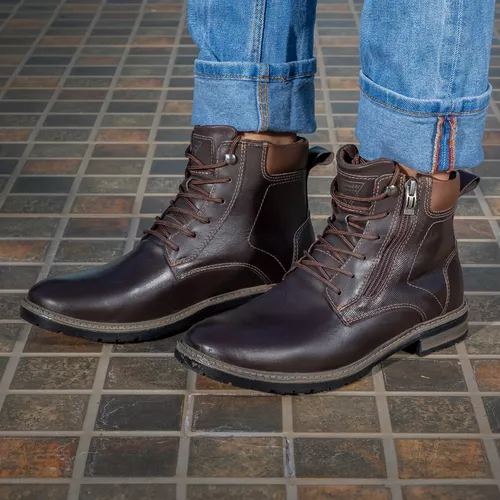 Bota casual em couro Dante Café - Dante Café - LEEFOOT
