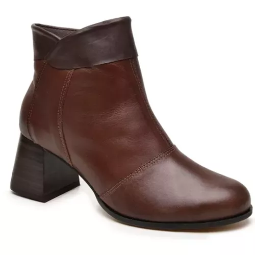 Bota Iris Cano Baixo Couro Legítimo - Loja Miuzzi