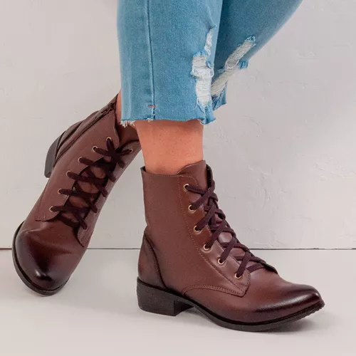 Bota Molly Feminino com Atacador Chocolate - 0543-... - MOLLY