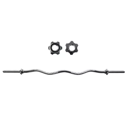 Barra W Musculação Maciça e Cromada com Rosca - 12... - Natural Fitness