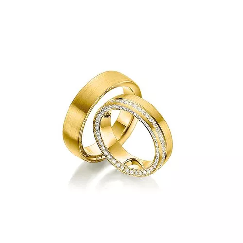 Par de Alianças DUBAI em Ouro 18k - NORTHOFF - Sonhos em Ouro 18k!