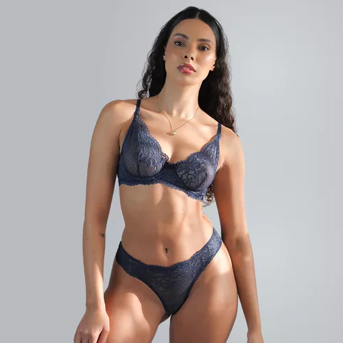 Lingerie Aurora Blue - Viúva Negra Underwear