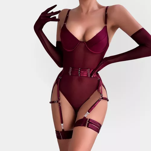 Body Amber Bordô - Viúva Negra Underwear