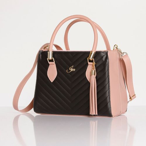 Bolsa Sonhos Bicolor Preto com Rosa