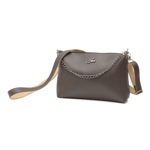 Bolsa Tiracolo com Corrente Pequena Marrom
