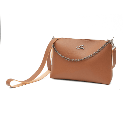 Bolsa Tiracolo com Corrente Pequena Caramelo