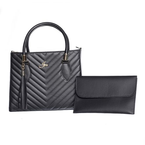 Kit Bolsa Lorena + Carteira Feminina Preto