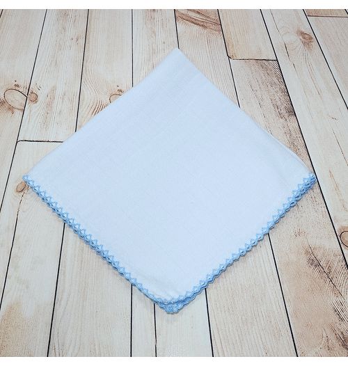 Fralda Babita 40x40cm Quadriculada PREMIUM com picueta azul - (unidade)