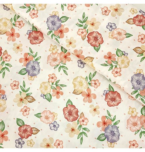 Tecido Tricoline Digital 100% algodão - Floral Safari menina