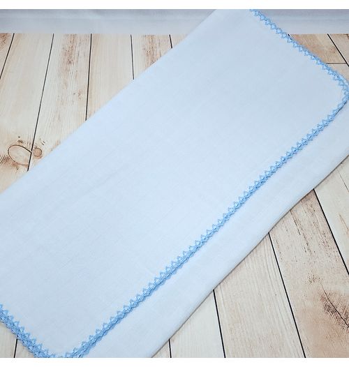 Fralda Ombro 40x80cm Quadriculada PREMIUM com picueta azul - (unidade)