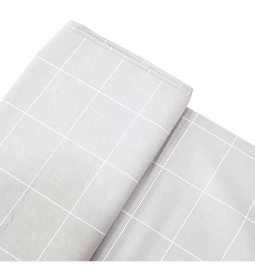 Tecido Tricoline 100% algodão Xadrez Grid - Cinza